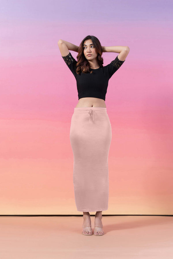 Lt Peach - Stretchy Satin Saree Shapewear